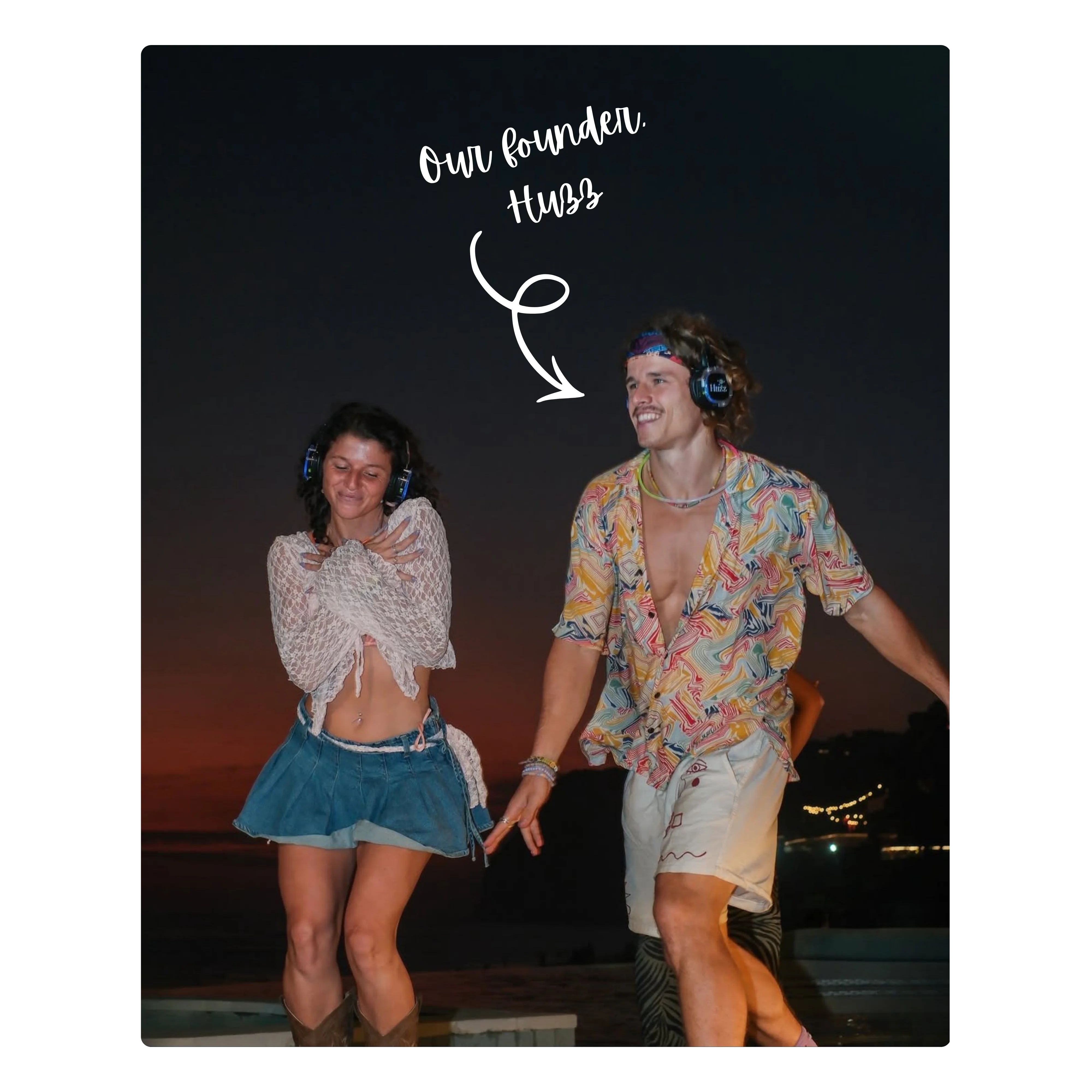 Silent disco sunset dance event in Bali